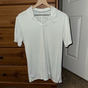 Nike Dri-Fit White Short Sleeve Golf Polo Shirt, Men’s Small